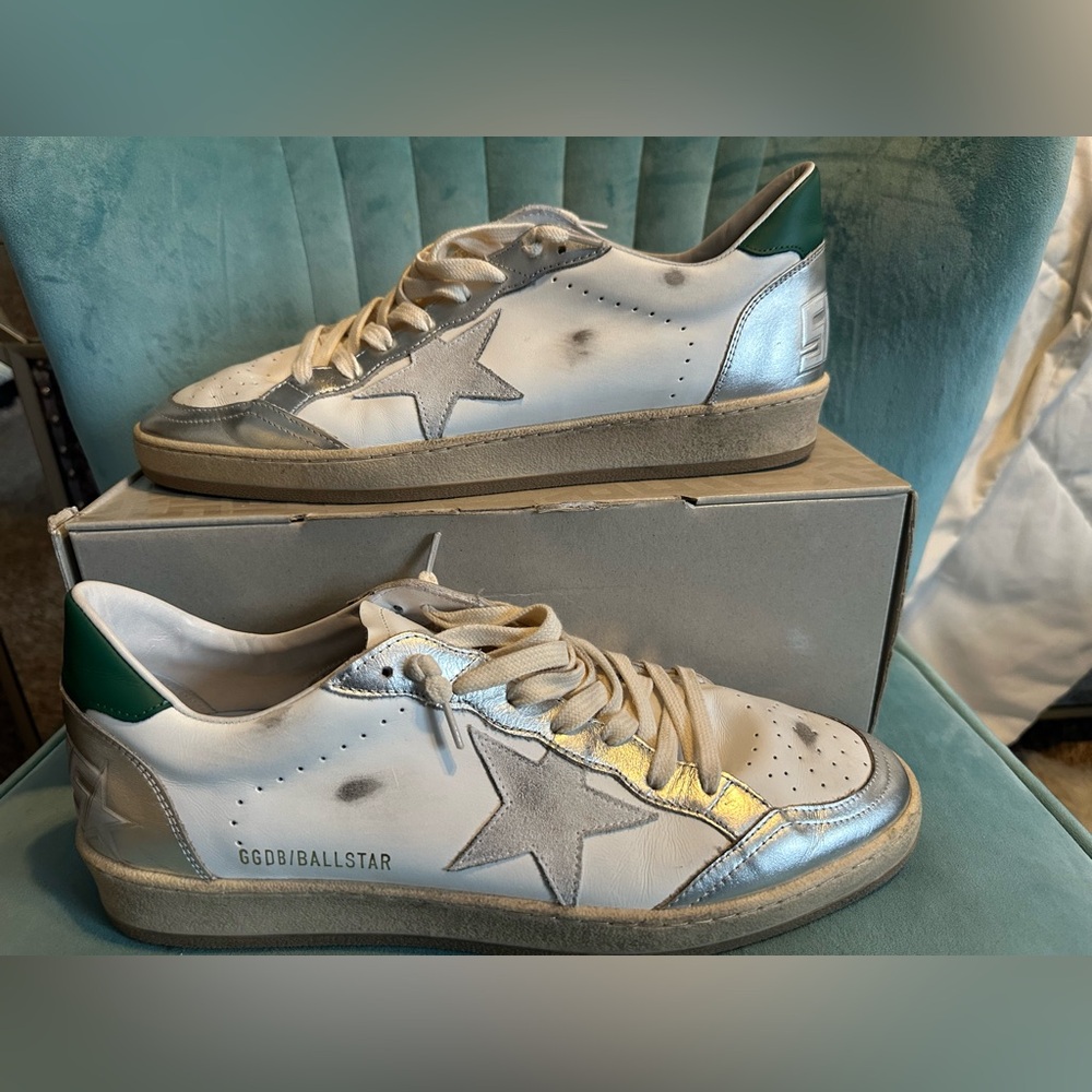 Golden goose ball star, worn exactly 1x out to the movies then back in the box